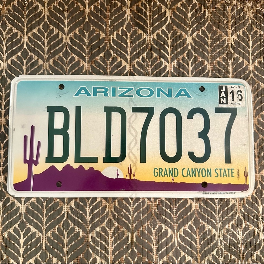 Arizona Grand Canyon State License Plate